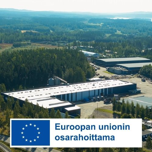 Euroopan aluekehitysrahasto logo ja tehdas