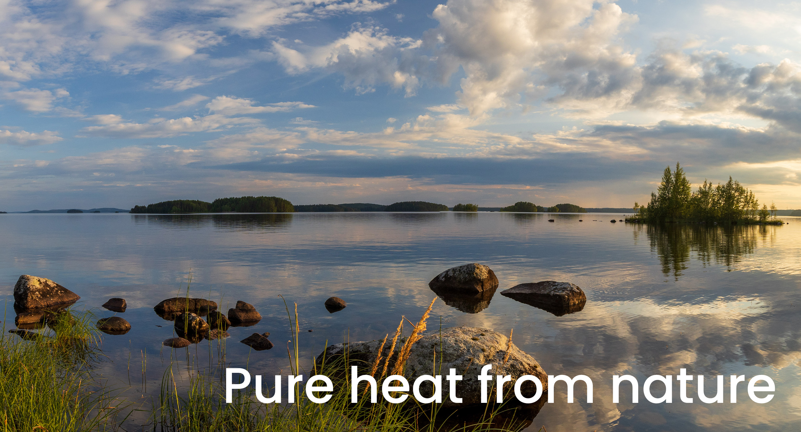 Ariterm Energy. Pure heat from nature. Summer scenery from lake Pyhajarvi.